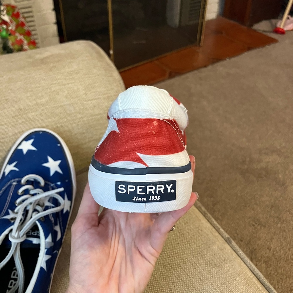 Sperry patriotic red white and blue top sider - Picture 5 of 9